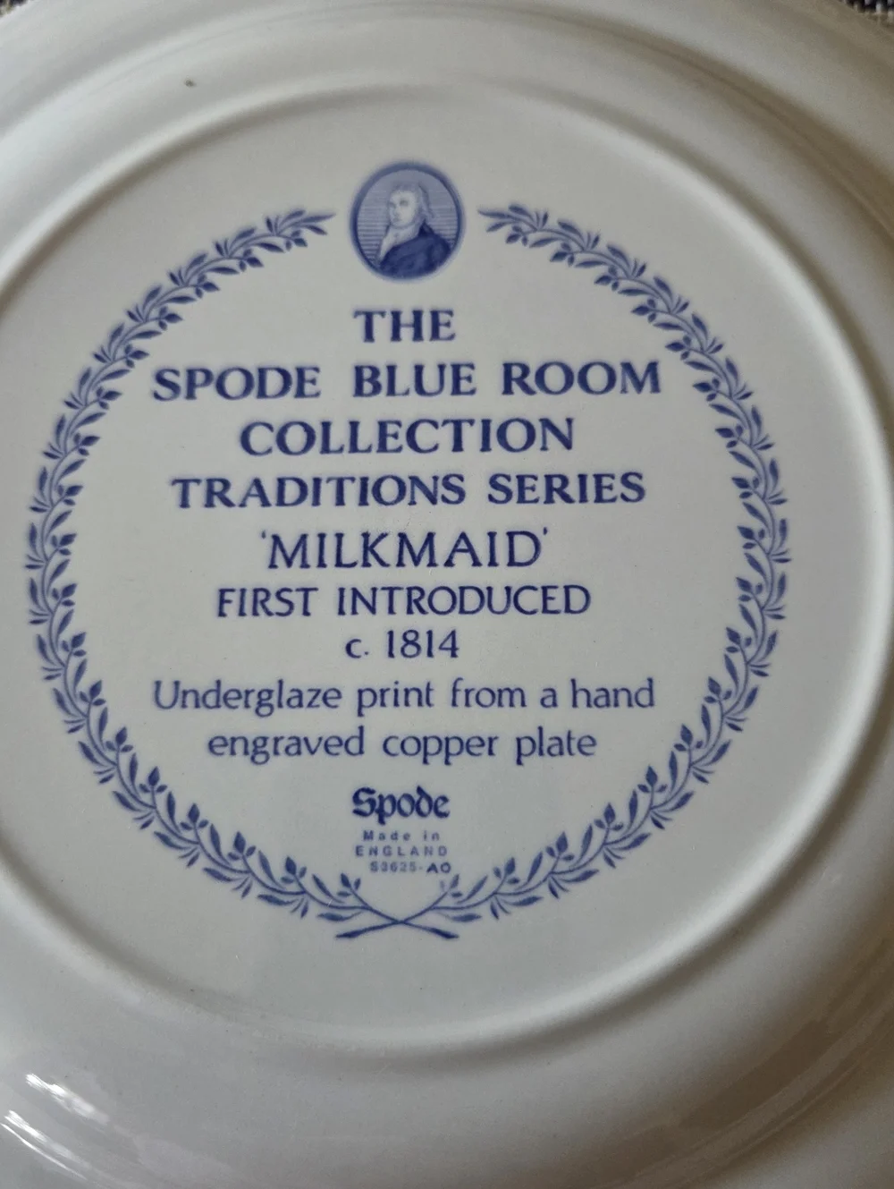 Spode Blue Room Collection Milkmaid Dinner Plate